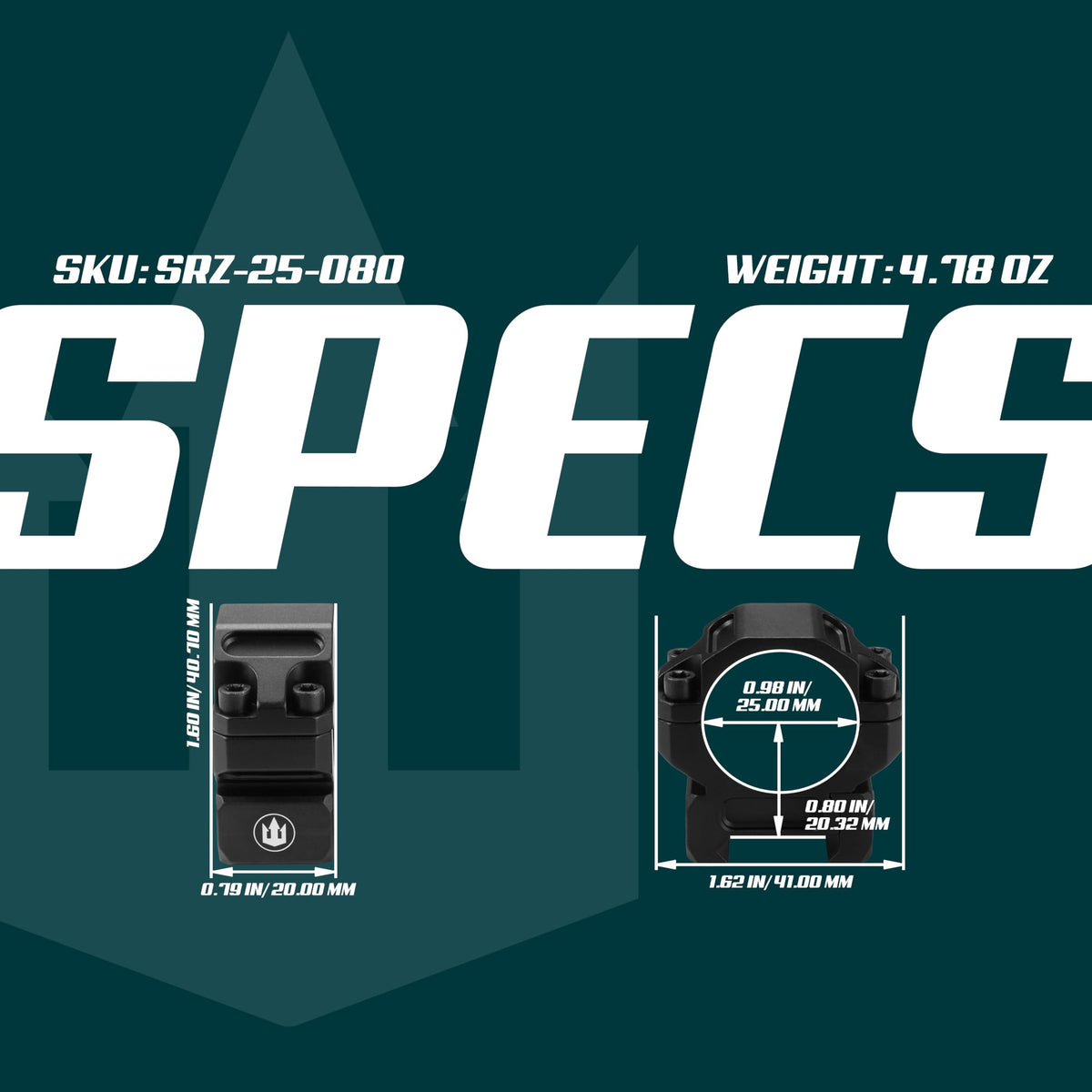 Triton ZeroShift High Performance Series Scope Rings (1 in, 0.80" Center Height)