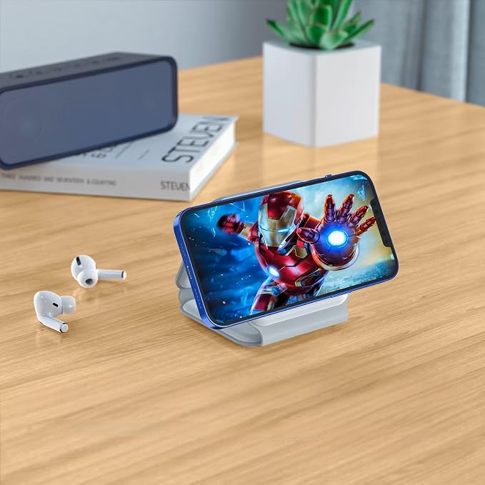 Apple Devices Charging Pad for iPhone 12 13 14 15 16 Pro Max iWatch Airpods - 3 in 1 Wireless Magnetic Foldable Travel Charger Station for Multiple Apple Devices Fast-Charging Charger Included