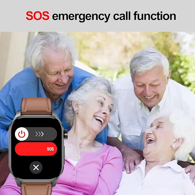 Smart Watch for Men Women, 2.04" AMOLED Color Screen, 24/7 Heart Rate, Blood Oxygen, Blood Pressure, Sleep and Stress Health Monitor, Blood and Body Composition Insights, 150 Sports Modes (Red)