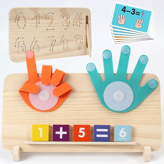 HANR Montessori Math Counting Toys,Preshool Learning Toys for Toddlers 3-6, Educational Math manipulatives for Kids,Number Counting Blocks,Montessori Toys for 3-5 Year Old Boys Girls Birthday Gifts
