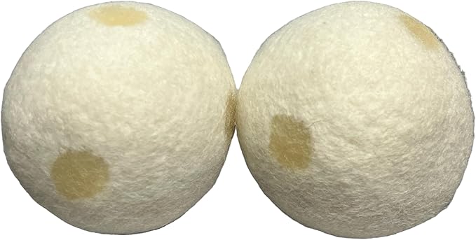 Organic Wool Dryer Balls, Fragrant, Natural Fabric Softener 100% Organic Premium New Zealand Wool, No Fillers, Anti Static, Lint Free, White 2 Count. (Dupe Sweet Grace)