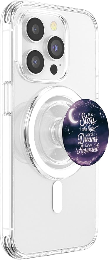 Celestial Stars and Dreams Night Sky Quote Design PopSockets PopWallet for MagSafe