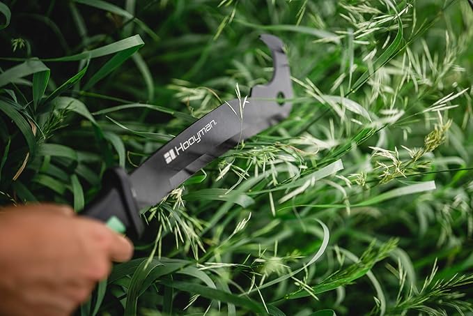 Hooyman Hook ‘em Machete with Heavy Duty Construction, Ergonomic No-Slip Handle and Belt Sheath for Gardening, Land Management, Bushcraft, Hunting and Outdoor,Black/Green