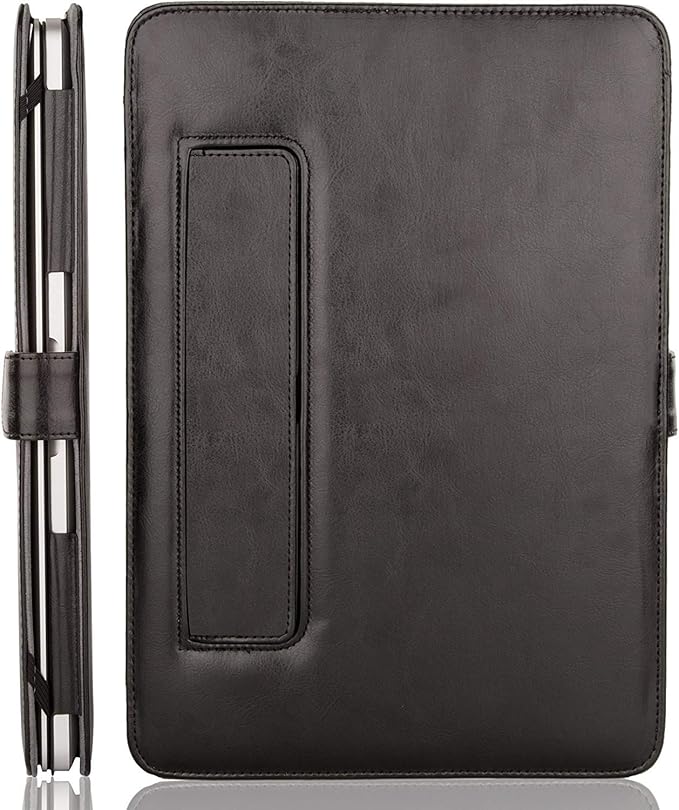 MOSISO Case Compatible with MacBook Air 13.6 inch M4 M3 M2 2025-2022 /Air 13 M1 2022-2018 /Pro 13 inch M2 M1 2025-2016, PU Leather Portfolio Protective Stand Cover, Black