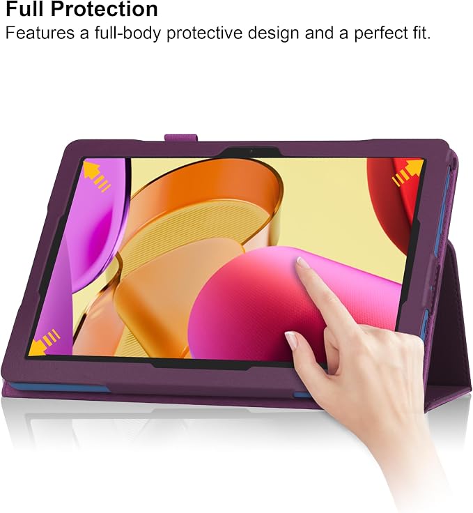 Case for Vortex ZTAB10 Tablet/Z TAB 10 Inch Tablet - Slim Lightweight Folio Stand Cover PU Leather Case Cover + 1 Stylus (Black)