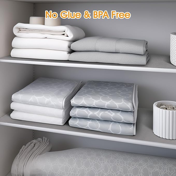 Shelf and Drawer Liner for Kitchen Cabinets Non-Adhesive, Strong Grip Non-Slip Thickened Cabinet Liners for Shelves, Waterproof Mats for Dresser Cupboard, Pure Gray, 17 in x 30 Feet