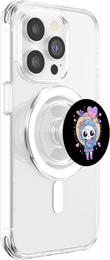 Kawaii Pastel Goth Cute Creepy Skeleton Skull Girl PopSockets Adhesive PopGrip