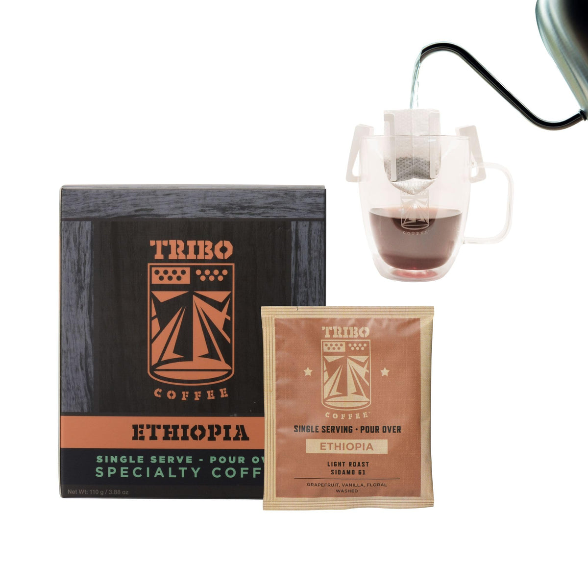 TRIBO Coffee Single-Serve Pour Over Packets, Assorted Specialty Variety
