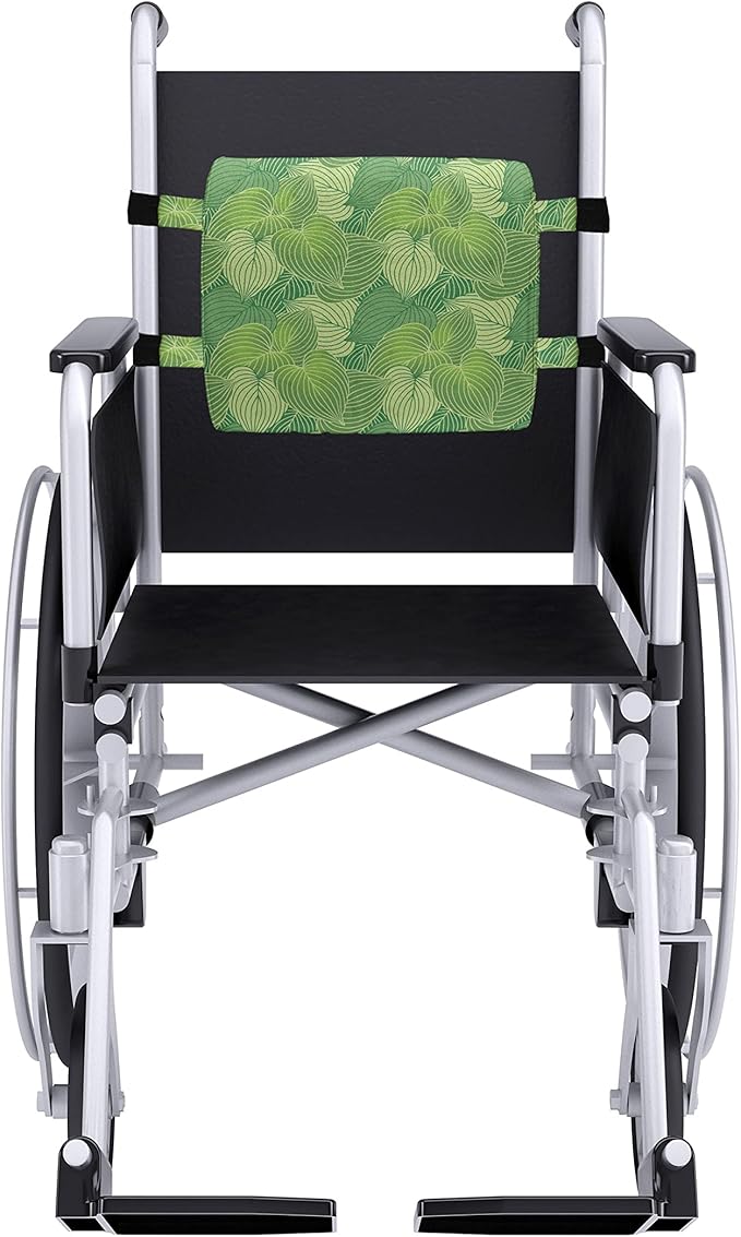 Ambesonne Green Lumbar Back Support Pillow, Abstract Hosta Plants Forest Growth Leaves Ecology Jungle Theme, High Density Foam for Office Chairs Car Seats, 14" x 13", Fern Lime and Pale Green