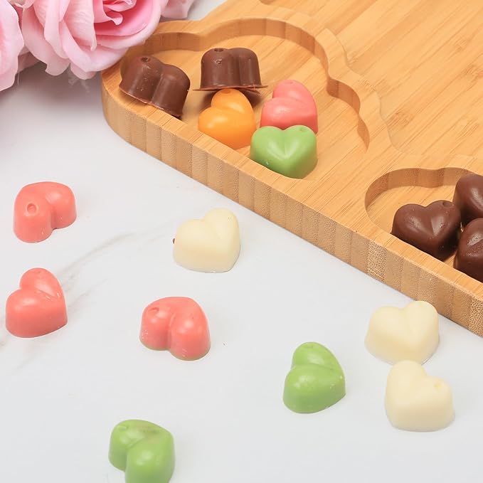 Dacthuw Heart Chocolate Molds Silicone, Small Gummy Molds Shaped Heart for Fondant/Fruit Snacks, Candy Molds Silicone for Valentine/Anniversary/Wedding, Wax Melt Molds 15 Cavities, 8 ml