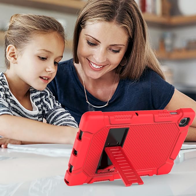Galaxy Tab A8 10.5 Case with Kickstand Hybrid Shockproof Rugged Cover for Samsung A8 Tablet Case 10.5 Inch (SM-X200/X205/X207) Red+Black