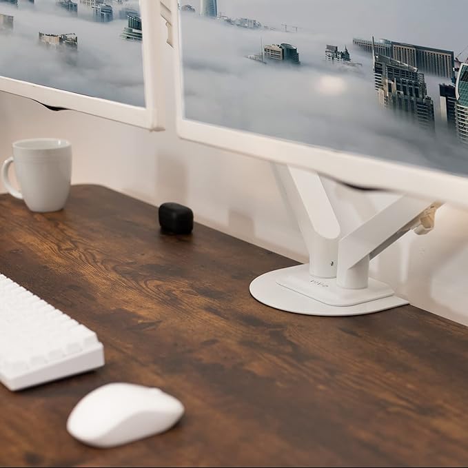 VIVO Steel Reinforcement Bracket Mount Plate for Thin, Glass, and Other Fragile Table Top Surfaces, Compatible with Most Monitor Stand C-Clamp Installations, Anti-Slip No Scratch, White, STAND-AC01RW