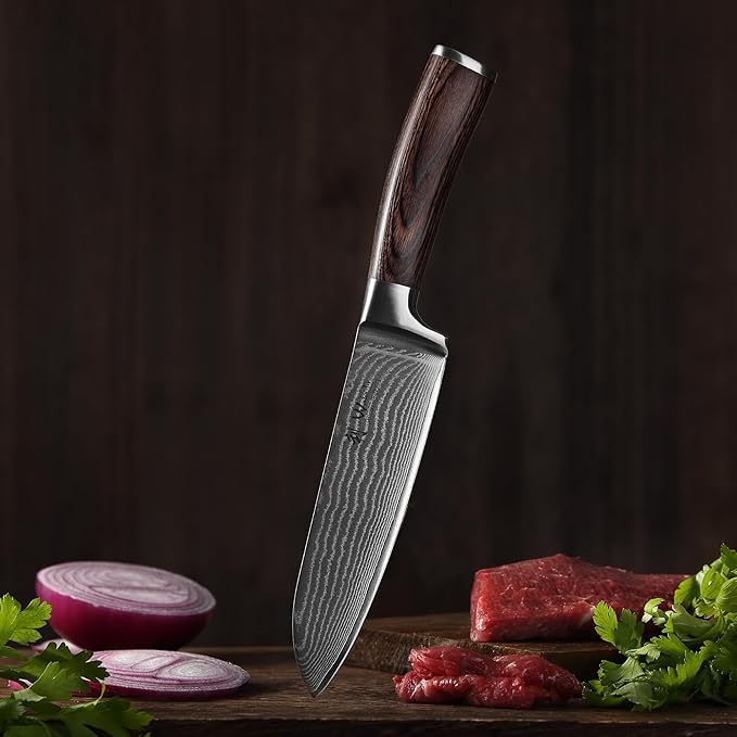 Wakoli EDIB 4-Piece Damascus Knife Set, VG10 Core Damascus Stainless Steel