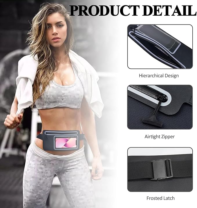 Dry Bags Waterproof Fanny Pack Women for Swimming Men Kids Beach Travel Water Sports Kayaking Boating Floating Fishing Hiking,Running Belt Bag GYM Exercise, Small Cell Phone Waist Pouch Black