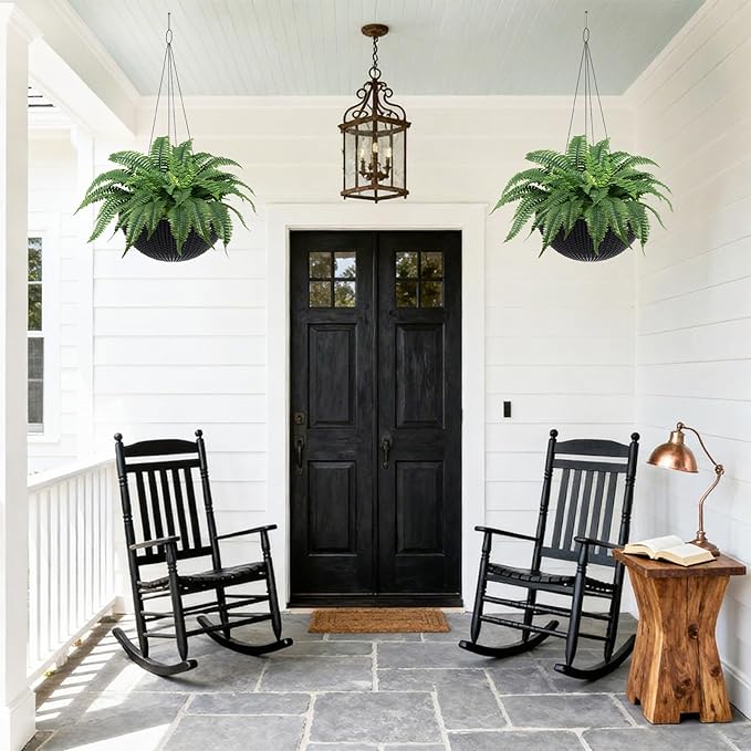 ALAGIRLS 45 Inch Artificial Boston Fern Bush with 55 Branches, Large Faux Ferns for Outdoors, Artificial Plants Suitable for Office & Living Room Decor, UV-Resistant(Pot is not Included)