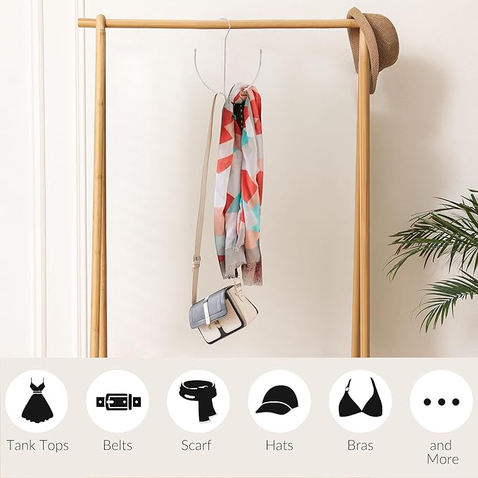 ZEDODIER Belt Hangers, Belt Rack Silver Closet Accessories Organizers, Closet Organizer Hook Rack for Belt, Ties, Scarves, Camisoles, Hats, Bras, Shoes