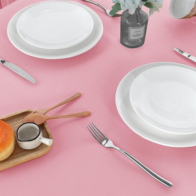 sancua 6 Pack Pink Tablecloth 60 x 102 Inch, Rectangle Table Cloth for 6 Feet Tables - Stain and Wrinkle Resistant Washable Polyester Table Cover for Dining Tables, Christmas Buffet Parties