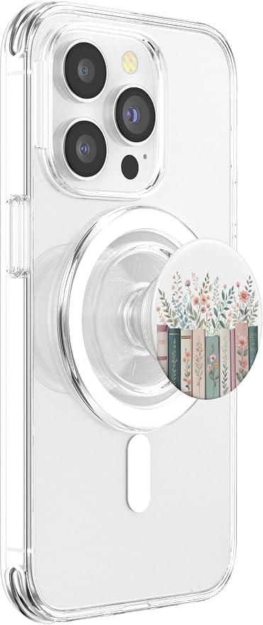 Bookish Booktrovert Reading Book Lovers Flower Floral PopSockets PopWallet for MagSafe