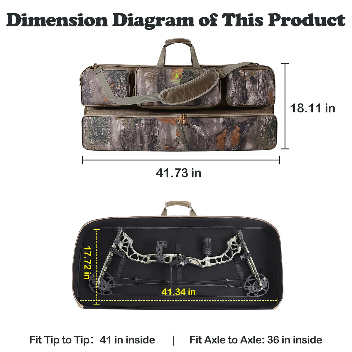 Wild Cedar Soft Compound Bow Case, Archery Bag with Arrow Pockets and Adjustable Straps,Durable Compound Bow Backpack with Soft Padding and Zipper, Carrying Archery Case for Storge and Protection