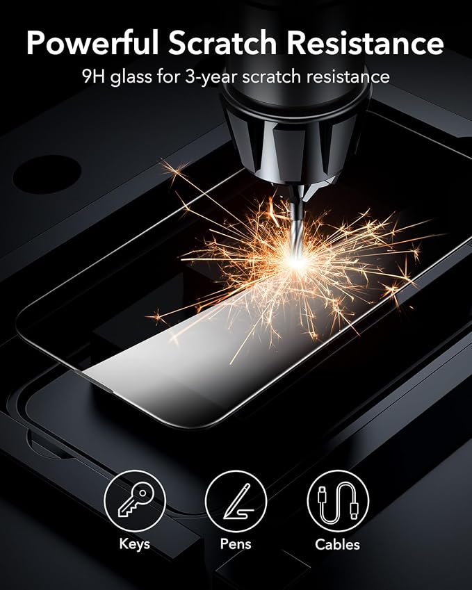 ESR 3 Pack for iPhone 16 Plus Privacy Screen Protector FlawlessFit Tray | Military Grade Shatterproof 9H Tempered Glass Anti-Spy for iPhone 16 Plus/15 Plus Easy Installation Scratch-Resistant