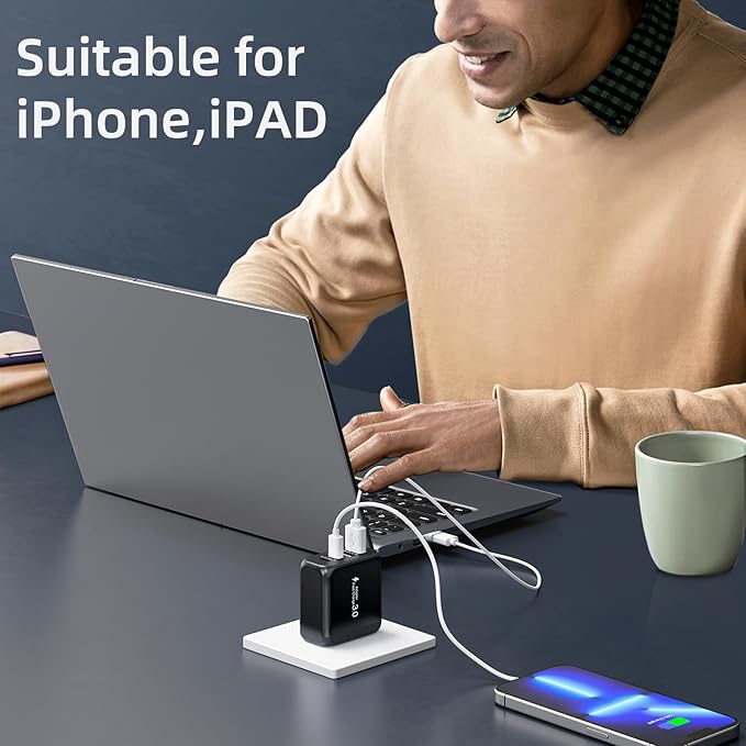 40W USB C Charger Block, 2 Pack 4-Ports Type C Fast Charging Cubes PD USBC Wall Plug+QC 3.0 USB A, Multiple USB C Charger for iPhone 16/15/14/13/12/11 Pro Max/XS, Samsung Galaxy, iPad, Tablet, Pixel