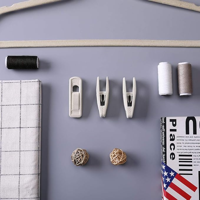 Trgowaul Velvet Hangers - Strong Finger Clips for Thin Pants (20pc, Beige)
