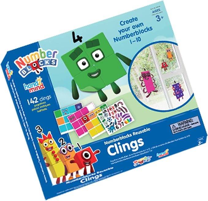 hand2mind Numberblocks Reusable Clings, Numberblocks Characters Decals, Classroom Supplies for Teachers Elementary, Numberblocks Decorations, Removable Decals, Math Gifts for Teachers