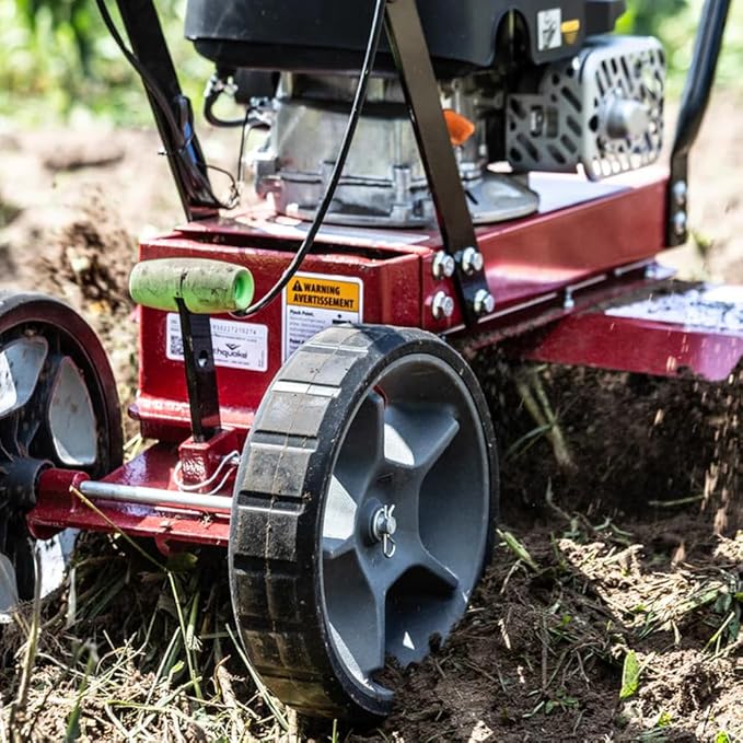 Earthquake Badger Front Tine Tiller, Powerful 160cc 4-Cycle Viper Engine, Two-Position Wheel Assembly, Adjustable Tilling Width Up to 21 Inches, Model: 41080, Red/Black