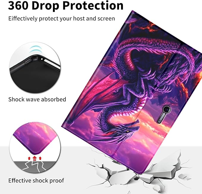 Case for Microsoft Surface Go 4/3/2/1 (2023/2021/2020/2018)-Slim PU Leather Lightweight Adjustable Stand Smart CoverAmerican Flag