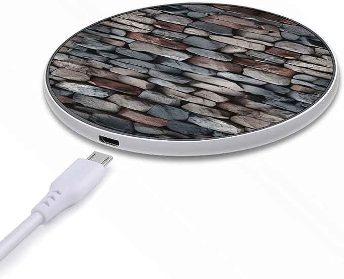 Stone Wireless Charger Portable 10W Fast Wireless Charging Pad Compatible with Phone Ultra-Thin Charging Station Lightweight Charger Mat for Travel Home Office Desk