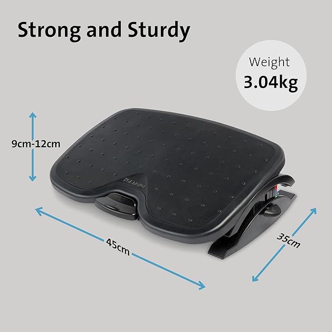 Kensington SoleMate Plus Adjustable Footrest with SmartFit System KMW52789 Each Black