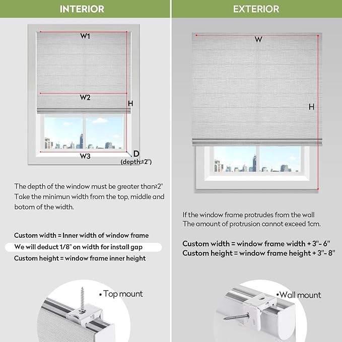 ZSTARR Smart Roman Shades Rechargeable Motorized Blinds with Remote Light Filtering Roman Window Shades Plain Fold Soft for Doors Bedroom, Custom Size (Light Gray)