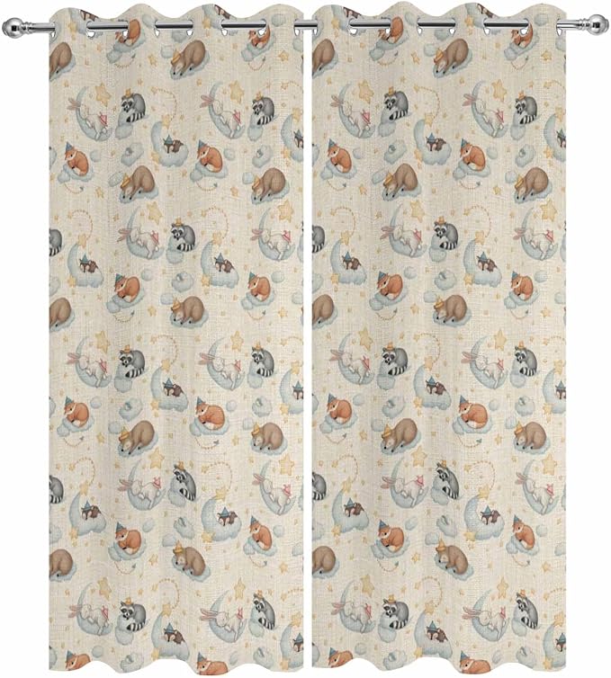 Cartoon Animals Outdoor Curtains