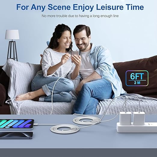 iPhone 16 15 Chargers,2Pack USB C Wall Charger Block Charger Fast Charging with 10FT USBC to C Woven Cable for iPhone 16/16e/16 Pro/16 Pro Max/16 Plus/iPhone 15/15 Pro/15 Pro Max,iPad Pro/Air/Mini
