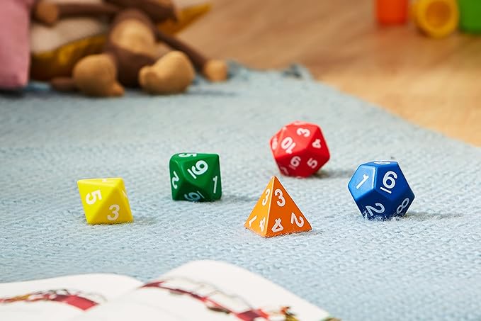 Learning Resources Jumbo Foam Polyhedral Dice - Math Manipulative Cubes,Teacher Supplies, Classroom Must Haves , Homeschool and Preschool, Board Game Accessories, Counting Numbers, Party Gifts