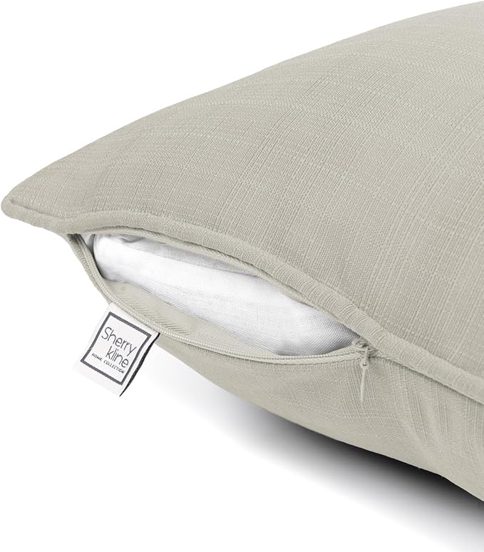 Sherry Kline Sunrise Indoor/Outdoor Square Corded Edge Filled Pillow Sand 18"x18" Set of 2