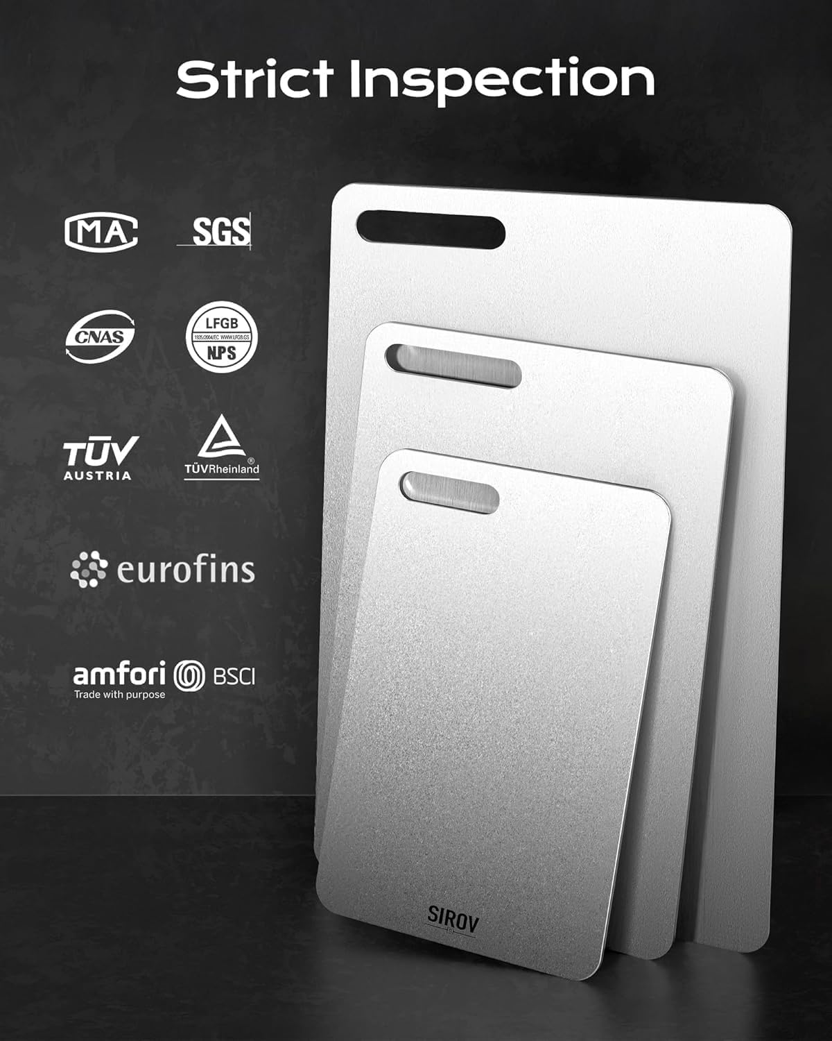 Katori Titanium Cutting Board, 100% Pure Titanium Cutting Boards For Kitchen, Best Non Toxic chopping board, Dishwasher safe, Hygiene and Durability for Meat, Fruit, and Vegetables (12.7L*8W)