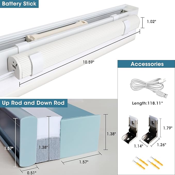 SmartWings Motorized Cellular Shades, Honeycomb Blinds Compatible with Zigbee/Alexa/Z-Wave/Homekit, Wireless Remote Control for Smart Home and Office in Customized Size,70% Blackout Slate Blue