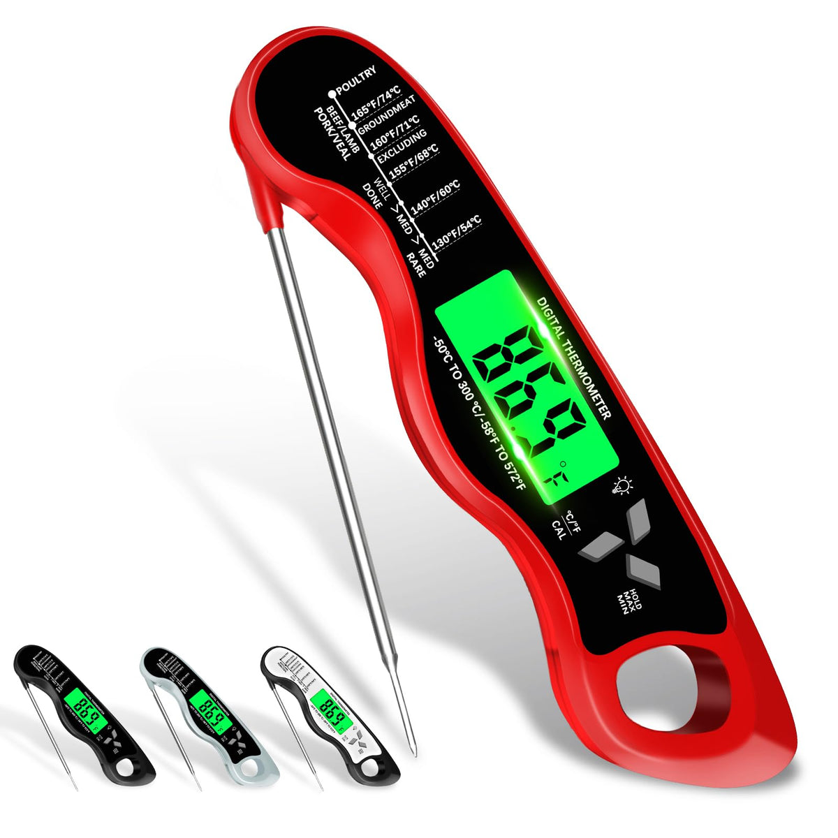 Cooking Thermometer,IP67 Waterproof Meat Thermometer Digital