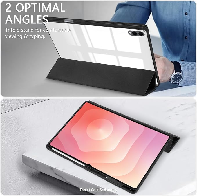 SaharaCase - Venture Series Ultra Folio Case for Galaxy Tab S11 Ultra | Transparent Back | Slim & Durable | Deep Gray (TB00498)