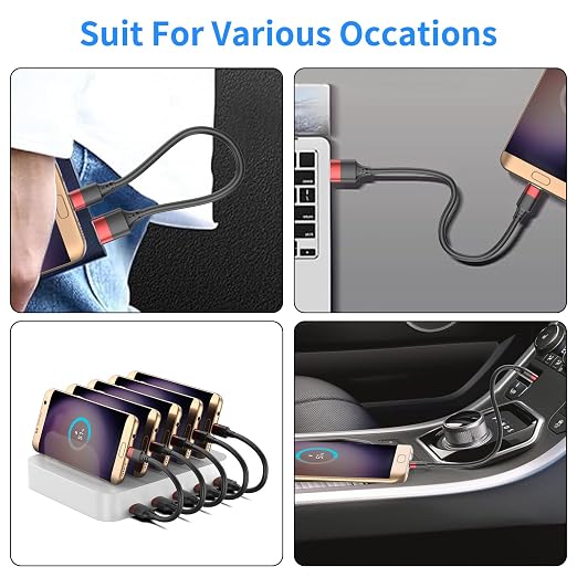 10 Pack Short Micro USB Cable 1ft Bulk 12 inch Micro USB Cable Pack Durable USB 2.0 Android Charger Cords for Charging Stations Samsung Galaxy S6 S7 J7 Note 5 LG Kindle Fire Sony PS4 TV Sticks