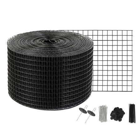 8 inch x 100ft Solar Panel Bird Guard, Critter Guard Roll Kit with 70pcs Aluminum Alloy Fasteners, Solar Panel Guard with Rust-proof PVC Coating, 1/2 inch Wire Roll Mesh