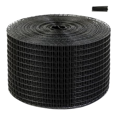 8 inch x 100ft Solar Panel Bird Guard, Critter Guard Roll Kit with Rust-proof PVC Coating, Solar Panel Guard with 50pcs Tire Wires, 1/2 inch Wire Roll Mesh
