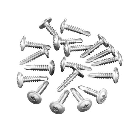 #8 Self Drilling Wood Screws, 3/4 Inch Long 350 PCS Truss Head Wood Screws, Phillips Drive Quick Metal Self Tapping Screw, Stainless Steel and Full Thread, Screwdriver Bit Included, Silver