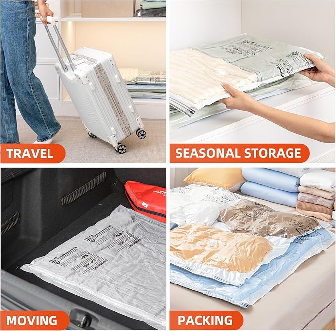TAILI 10 Pack Vacuum Storage Bags, Jumbo Vacuum Seal Bags for Clothing (40x31 Inch), Space Saver for Bulky Bedding, Pillows, Blankets, Large Closet Organization and Storage