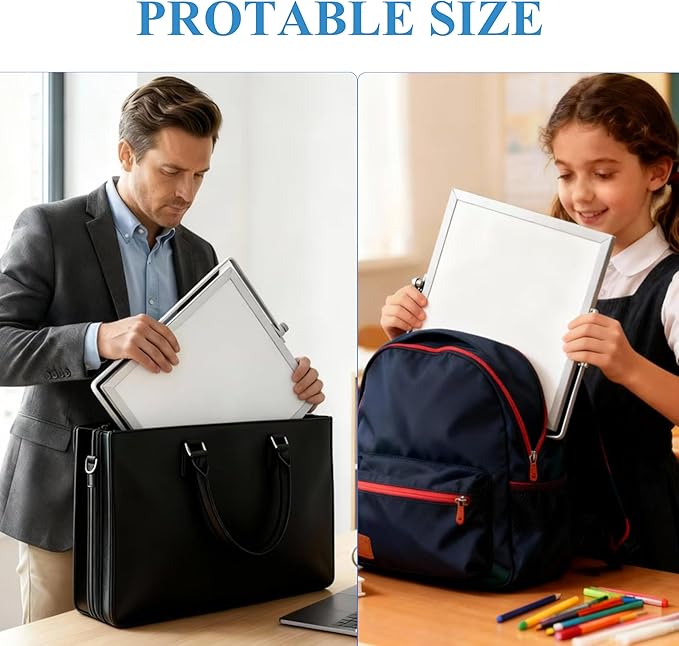 Small Dry Erase Board with Stand, 10" x 10" Double-Sided Desktop Whiteboard, Includes 10 Markers, 4 Magnets & 1 Eraser, Mini Whiteboard for Desk, Office, Kitchen, School, Kids Room