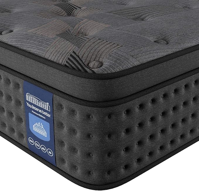 Queen Mattress,12 Inch Queen Size Hybrid Mattresses with Memory Foam and Individual Pocket Spring for Motion Isolation,Pressure Relief,CertiPUR-US.