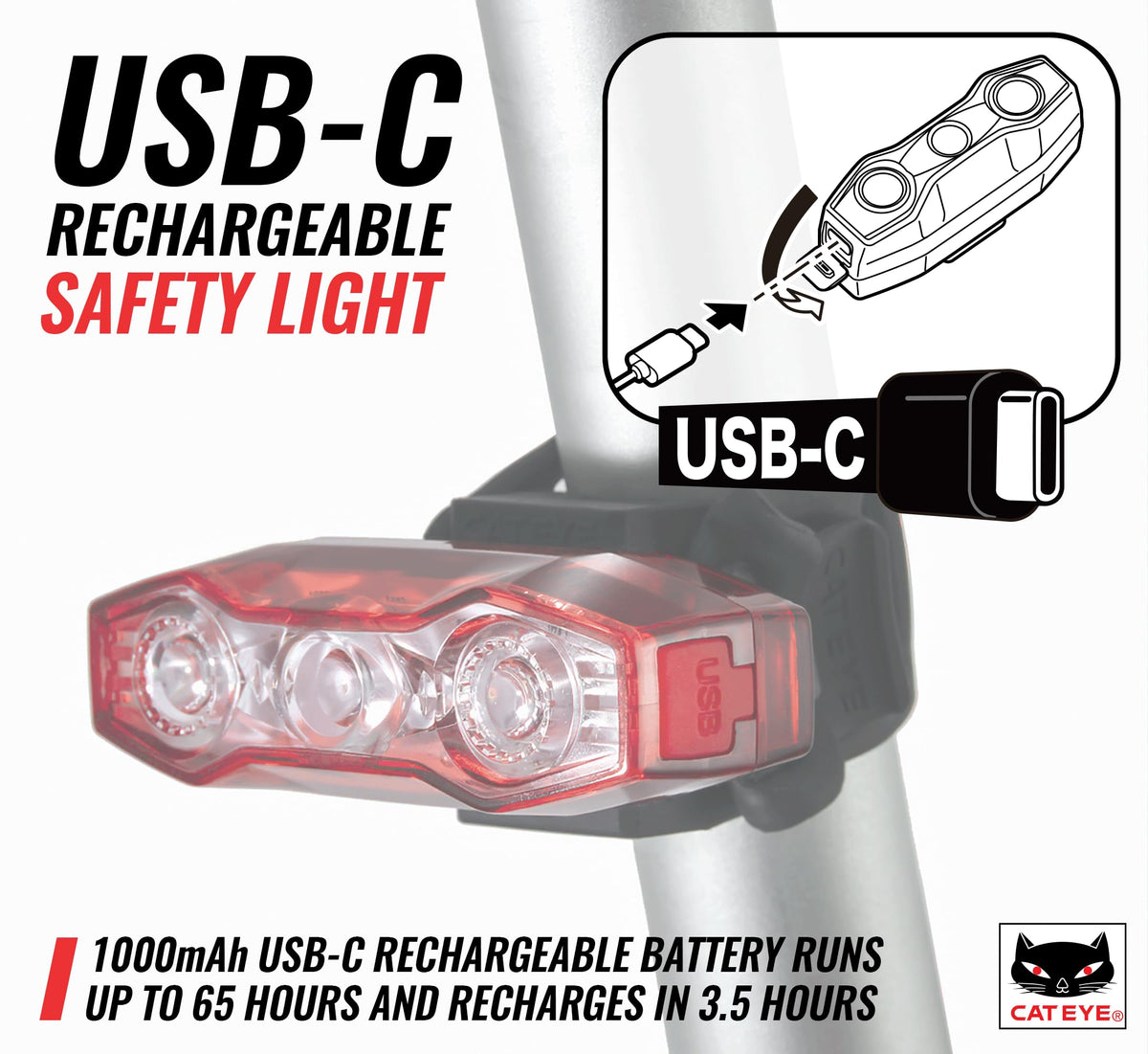 CATEYE USB Rechargeable Daytime Safety Light
