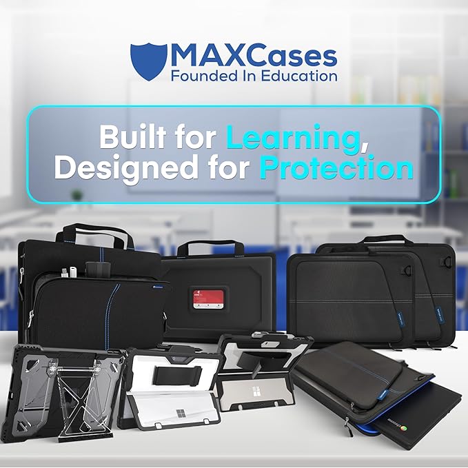 MAXCases Extreme Shell Microsoft Surface Pro 9/10/11 Case, 13" Black - Rugged, Custom-Fit Protective Cover for Microsoft Surface Pro Case with Stylus Holder - Shockproof & Durable Tablet Cover