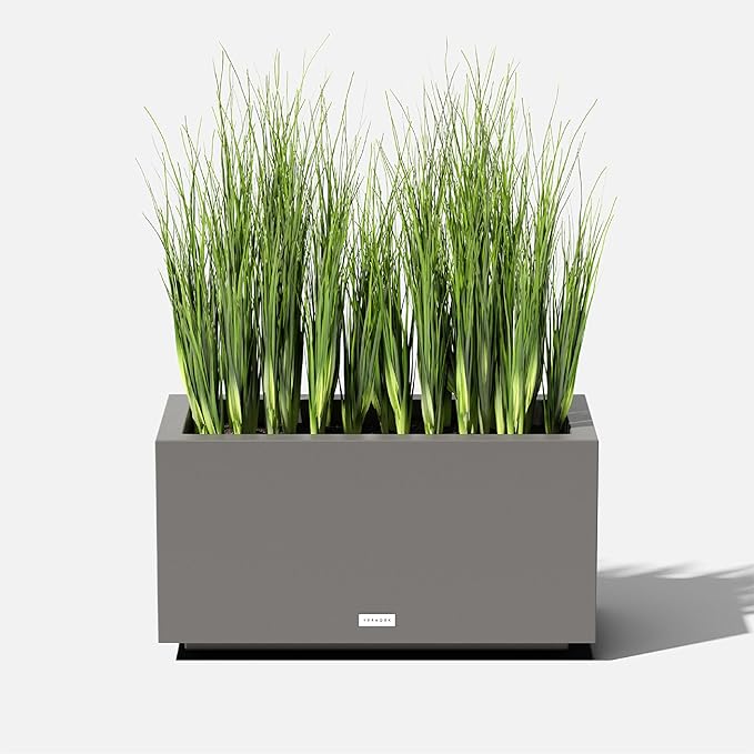 Veradek Block Series Long Box Planter - Large Rectangular Planter for Indoor or Outdoor Patio/Porch | Durable All-Weather Use with Drainage Holes | Modern Décor for Tall Plants, Flowers or Shrubs
